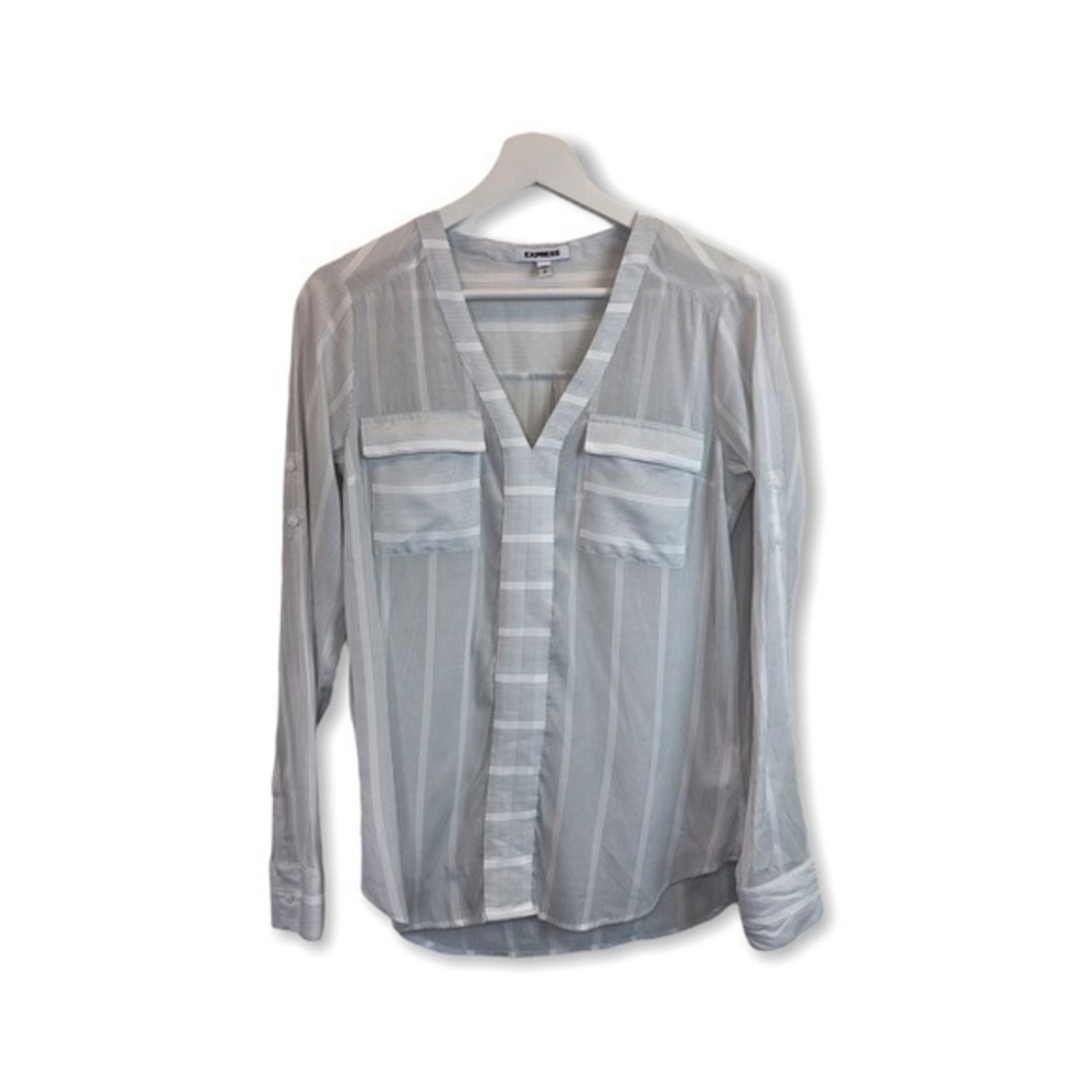 Express White Stripe Tunic Blouse Top